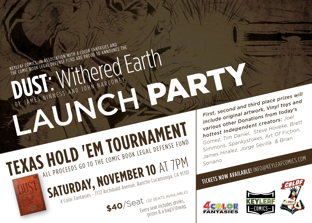 Keyleaf Comic's Dust: Withered Earth Launch Party & Charity Poker Tournament on November 10th!