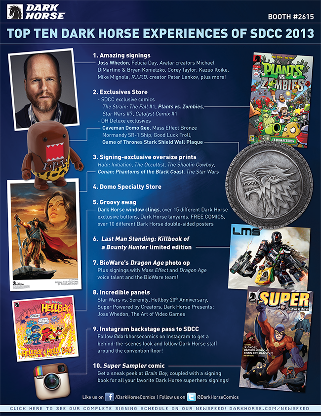 Top Ten Dark Horse Experiences of Comic-Con International 2013!