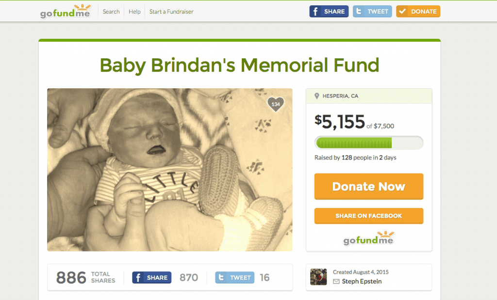 Reaching Out: Baby Brindan’s Memorial Fund