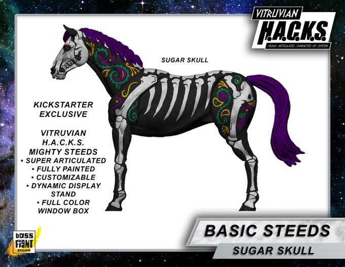 Let’s Kickstart This! Vitruvian H.A.C.K.S. 1:18 Articulated Horses by Boss Fight