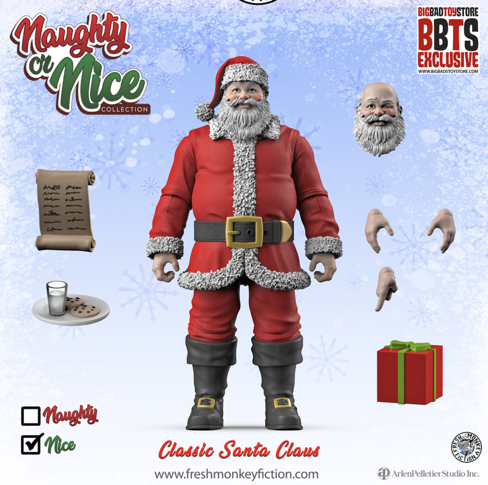 Fresh Monkey Fiction, Arlen Pelletier, and BigBadToyStore present THE NAUGHTY OR NICE COLLECTION-Now Available for Pre-Order