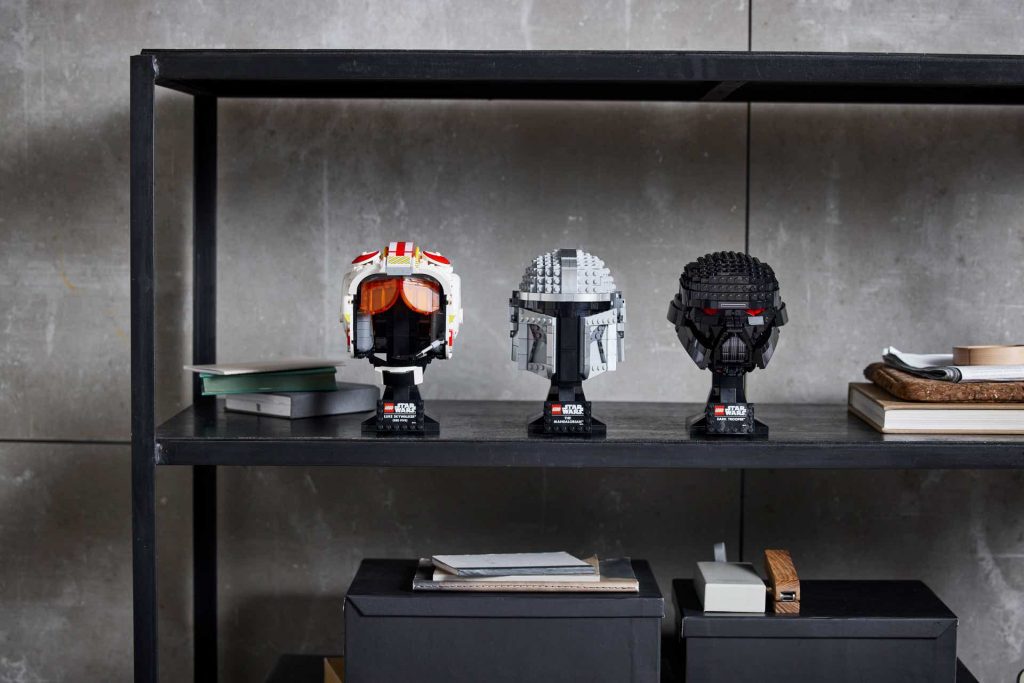 Iconic Luke Skywalker, the Mandalorian and Dark Trooper inspired designs to join the rest of the LEGO Star Wars helmet building set line up