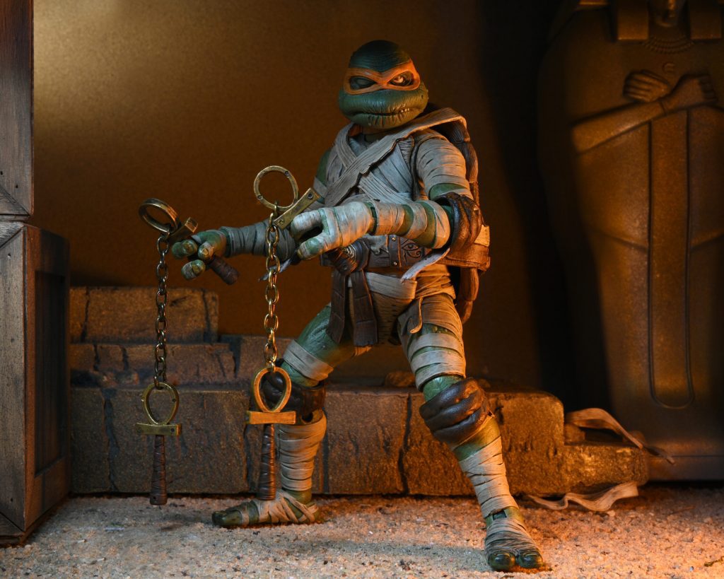 NECA Announces Universal Monsters/Teenage Mutant Ninja Turtles –  7” Scale Action Figure – Michelangelo as The Mummy
