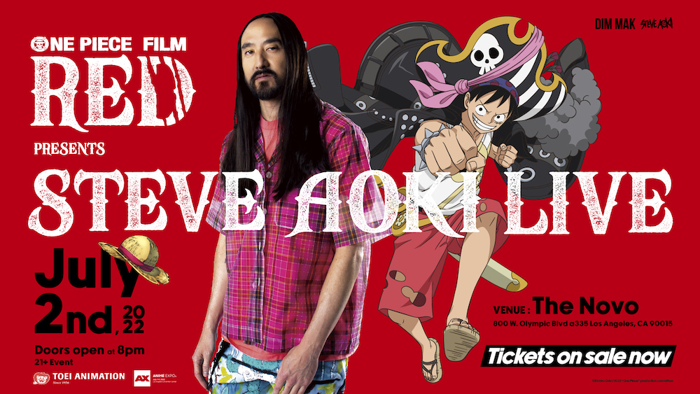 Toei Animation to Celebrate Upcoming One Piece Film Red at Anime Expo with Special Performance by Steve Aoki on July 2