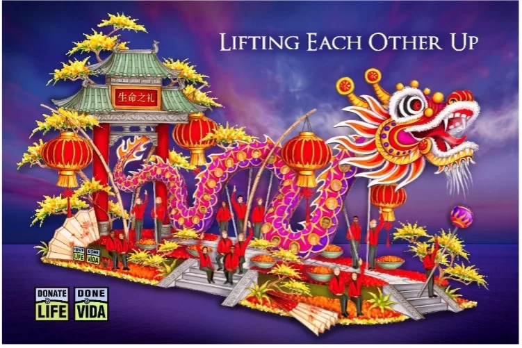 Celebrating 20 Years of Rose Parade Participation, The 2023 Donate Life Rose Parade® Float, Lifting Each Other Up Will Honor 59 Organ, Eye and Tissue Donors and Recipients
